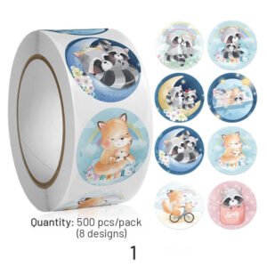 easter bunny and egg cartoon coated paper stickers 500pcs sku 1