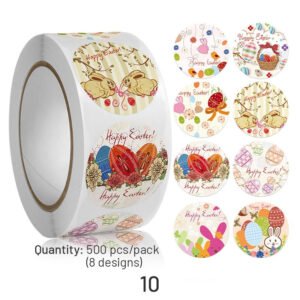 easter bunny and egg cartoon coated paper stickers 500pcs sku 10