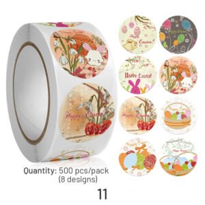 easter bunny and egg cartoon coated paper stickers 500pcs sku 11