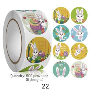 easter bunny and egg cartoon coated paper stickers 500pcs sku 22