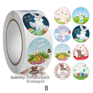 easter bunny and egg cartoon coated paper stickers 500pcs sku 8