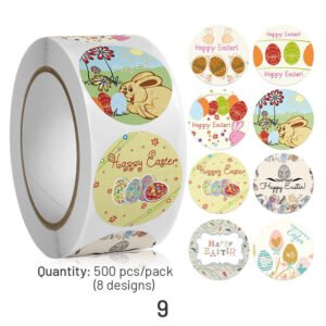 easter bunny and egg cartoon coated paper stickers 500pcs sku 9
