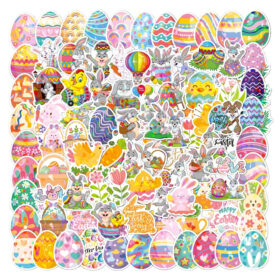 Easter Bunny and Egg Holographic Vinyl Stickers