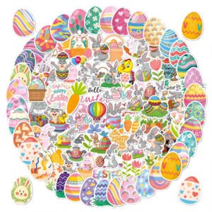 Easter Bunny and Egg Holographic Vinyl Stickers easter bunny and egg holographic vinyl stickers a3
