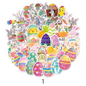 Easter Bunny and Egg Holographic Vinyl Stickers easter bunny and egg holographic vinyl stickers sku 1