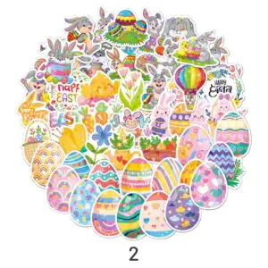 Easter Bunny and Egg Holographic Vinyl Stickers easter bunny and egg holographic vinyl stickers sku 2