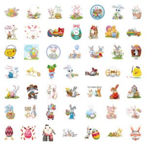 easter cartoon bunny and egg vinyl stickers c