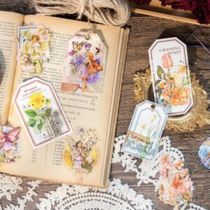 elf and flower hot stamping pet stickers b3