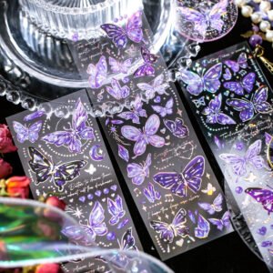 Embossed Holographic Silver Butterfly Vinyl Stickers embossed holographic silver butterfly pvc stickers b7