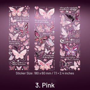 Embossed Holographic Silver Butterfly Vinyl Stickers embossed holographic silver butterfly pvc stickers sku 3