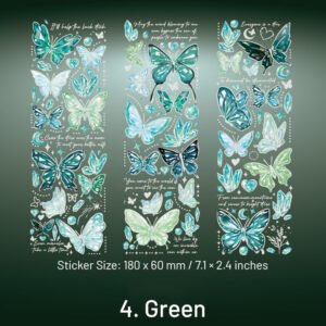 Embossed Holographic Silver Butterfly Vinyl Stickers embossed holographic silver butterfly pvc stickers sku 4