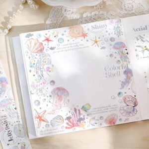 endless charm silver foil feather plant decorative tape b2