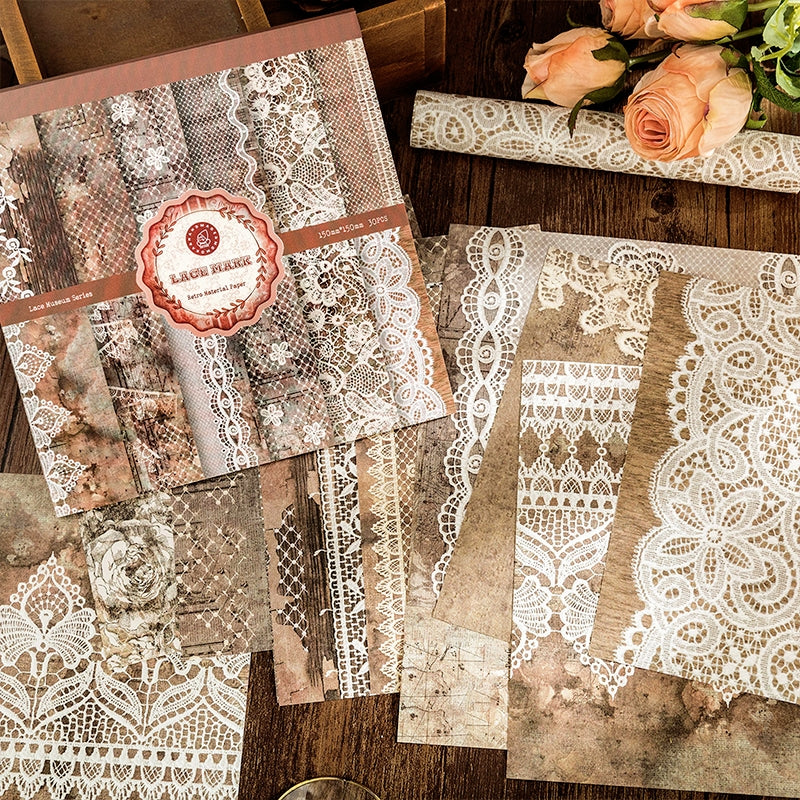 european style vintage lace floral decorative paper b2