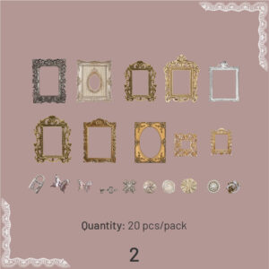 european vintage frame pet stickers sku 2