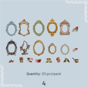 european vintage frame pet stickers sku 4