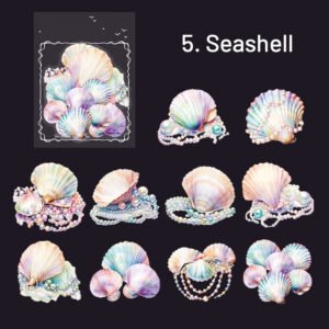 Exquisite The Sea Themed Shell Light Clear Transparent Sticker exquisite the sea themed shell light pet sticker sku 5