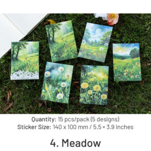 fairy tale special ink washi stickers sky castle forest meadow snowy moon sku 4