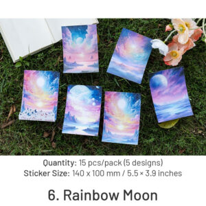 fairy tale special ink washi stickers sky castle forest meadow snowy moon sku 6