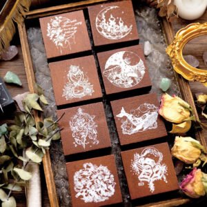 fantasy galaxy series vintage wooden rubber stamp a2