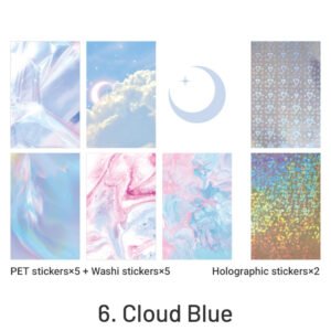 fantasy glitter background decoration washi pet sticker pack sku 6