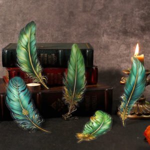 Feather Gold Foil Clear Transparent Stickers feather gold foil pet stickers b2