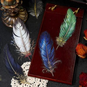 Feather Gold Foil Clear Transparent Stickers feather gold foil pet stickers b6