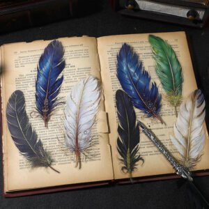 Feather Gold Foil Clear Transparent Stickers feather gold foil pet stickers b7