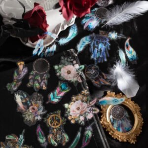 Feather-themed Die-Cutting Clear Transparent Stickers
