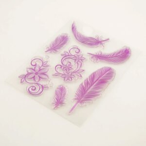 feathers flowers silicone stamps b