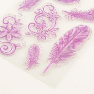 feathers flowers silicone stamps c2