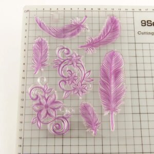 feathers flowers silicone stamps c3