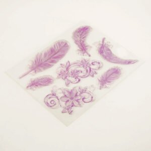 feathers flowers silicone stamps c4
