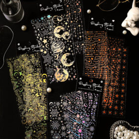 Fireworks Banquet 3D Hot Stamping Clear Transparent Stickers