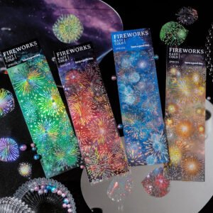 Fireworks Holographic Hot Stamping Clear Transparent Sticker Sheet