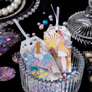 Fireworks Holographic Hot Stamping Clear Transparent Sticker Sheet fireworks holographic hot stamping pet sticker sheet b2