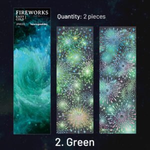 Fireworks Holographic Hot Stamping Clear Transparent Sticker Sheet fireworks holographic hot stamping pet sticker sheet sku 2