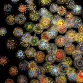 Fireworks Hot Stamping Clear Transparent Stickers