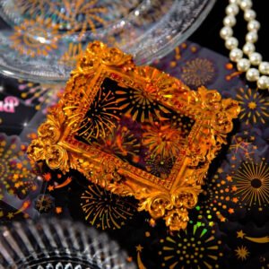 fireworks series holographic hot stamping pet sticker sheet b3
