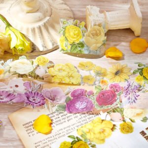 floral blossoms in full garden retro artistic pet tape b5