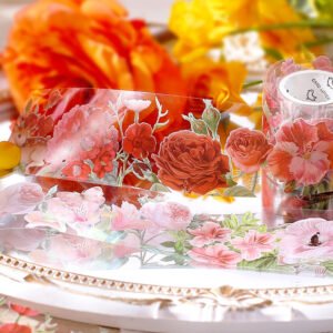 floral blossoms in full garden retro artistic pet tape c