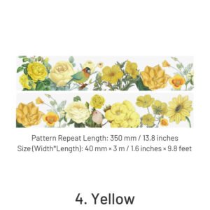 floral blossoms in full garden retro artistic pet tape sku 4