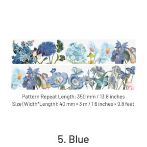 floral blossoms in full garden retro artistic pet tape sku 5s