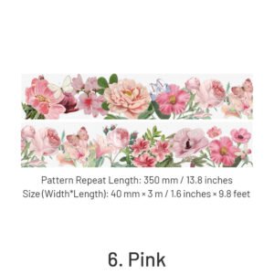 floral blossoms in full garden retro artistic pet tape sku 6