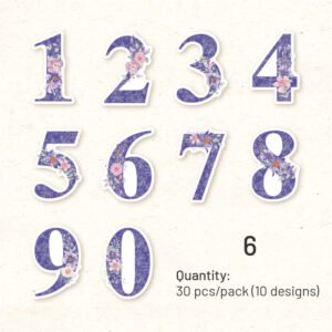 Floral Number Washi Stickers floral number washi stickers sku 6