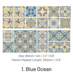 floral tile pattern collection decorative pet tape sku 1