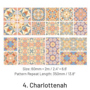 floral tile pattern collection decorative pet tape sku 4