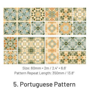 floral tile pattern collection decorative pet tape sku 5