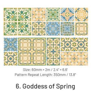 floral tile pattern collection decorative pet tape sku 6