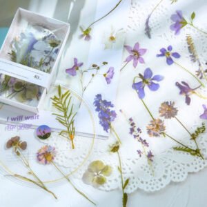 Florescence Vendor Creative Boxed Clear Transparent Flower Stickers florescence vendor creative boxed pet flower stickers b3