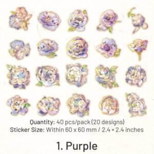 flower and butterfly gold foil pet stickers sku 1